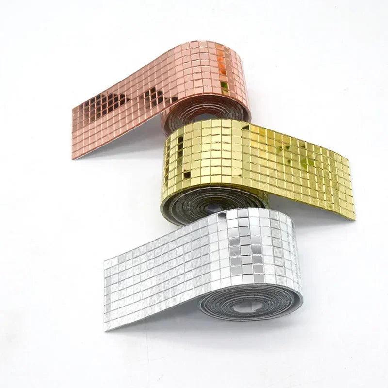 Mirror wall sticker self-adhesive mini square mosaic tiles stickers for home bathroom decor wedding bar diy disco ball