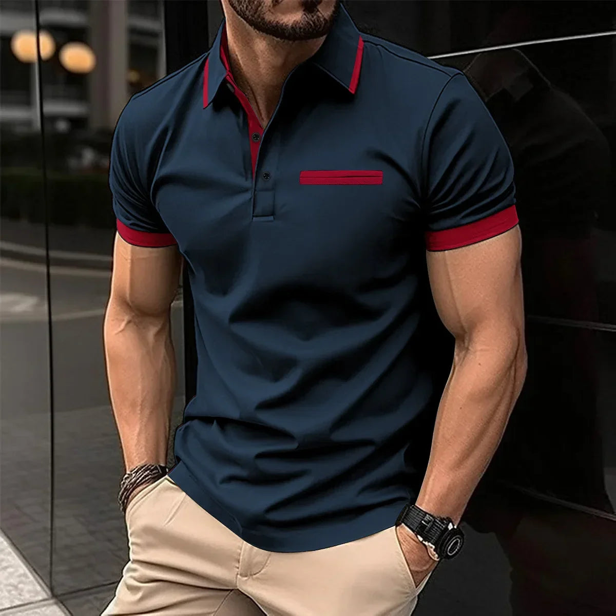 Solid Coloured Printed Polo Men's Clothing Simple 3D Print T-shirts for Men Breathable Men's Short Sleeve Polo Casual Loose Tops