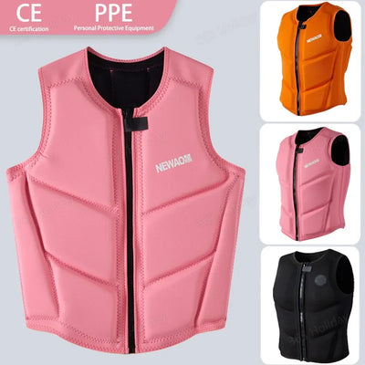 Wakesurf Life Jacket for Adults Comp Vest CE Approved Neoprene Premium Quality Impact Vest Watersports Life Jackets