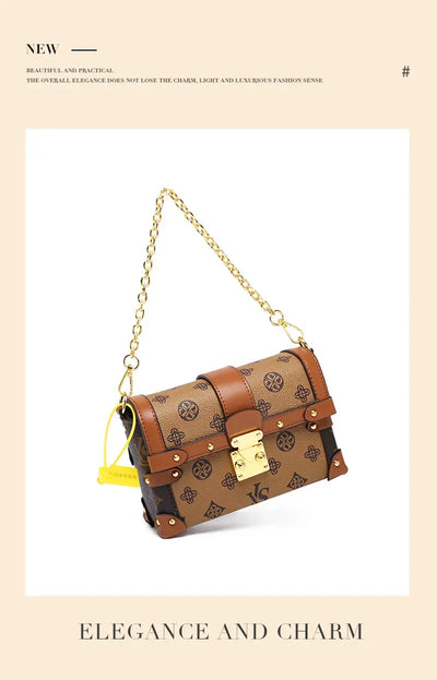 Women's Leather Hand Bag Fashionable And Elegant By Famous Designer Luxury Brand Classic Shoulder For Daily