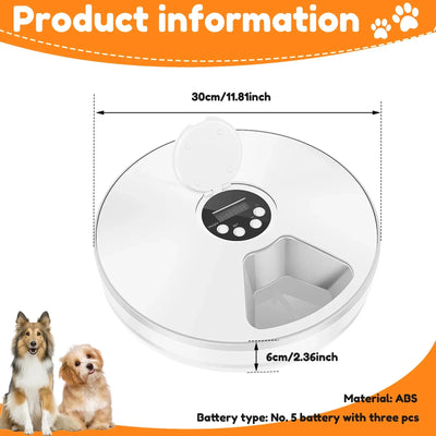 Pet Automatic Timing Feeder Intelligent Pet Feeder with Timer 6 Meals Pet Dry Wet Food Dispenser Automatic Pet Bowl Supplies