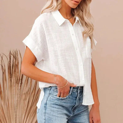 Linen White Top For Women