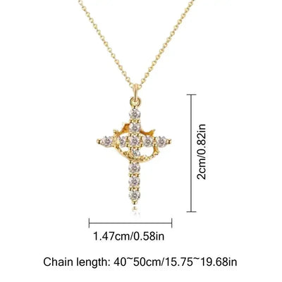 Religious cross Jewelry Neck Chain Christian Necklace Copper Religious Necklace Christian Crown Necklace Pendant For Women Men