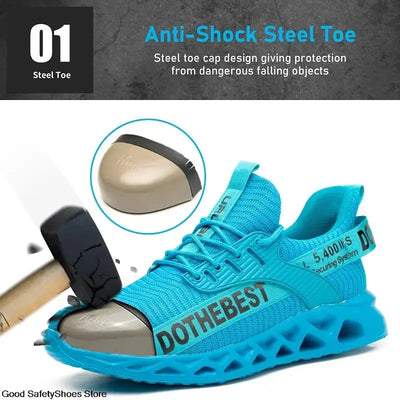 Safety Shoes Men For Work Sneakers Women Men Steel Toe Work Shoes Security Protective Shoes Lightweight Anti-Smash Anti-Puncture