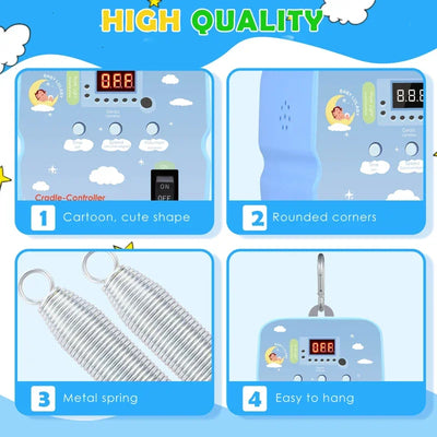 Babyschaukel-Controller Electric Baby Swing Controller,2 Spring,Remote Control, Motor Spring Bracket, Adjustable Timer, No Noise