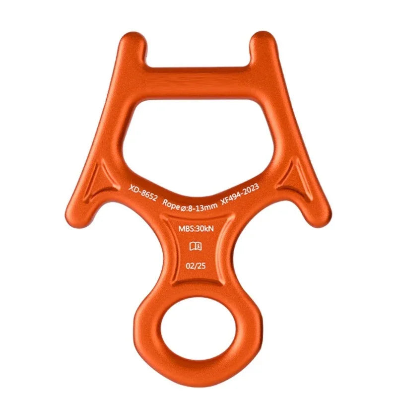 Aluminum Alloys Downhills Descender Rappel Belays Abseiling Mountaineering Device for Rock Climbing and Succour