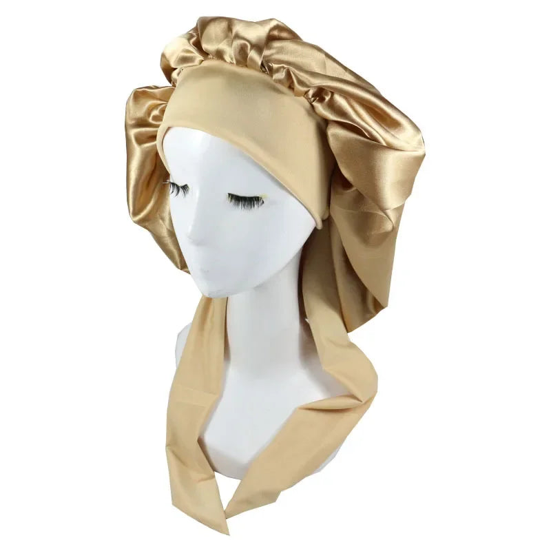 Satin Bonnet Silk Bonnet Adjustable Bonne For Sleeping Hair Bonnet With Tie Band Bonnets For Women Men