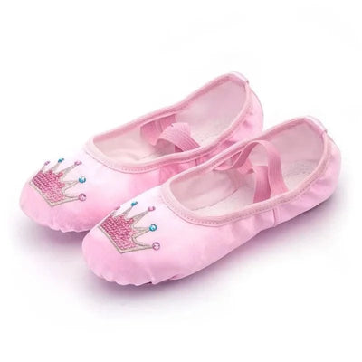 Children's Dance Shoe Soft Sole Practicing Cat Claw Satin Embroidery Ballet Body Yoga Girl Indoor Gymnastics Shoes