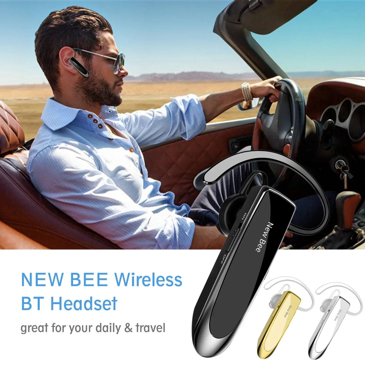 Wireless Earbuds Wireless Earphone Comfortable Bluetooth 5.0 Hands  Talking Single Ear Headset for Driving Travel