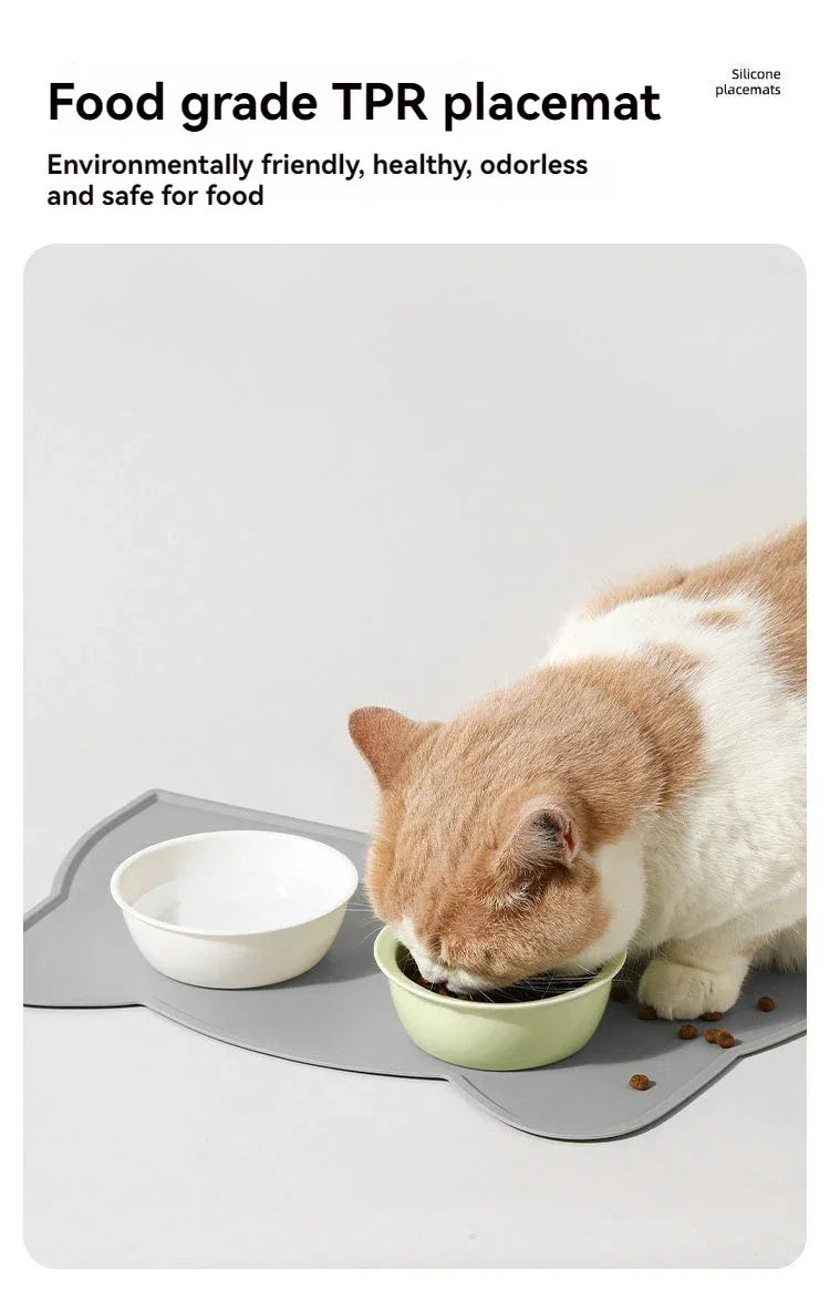Pet Silicone food Mat Portable heat insulation Waterproof Non-Slip Feeding Mat Slow feeder Bowl Pad Cushion Cat Dog Pet supplies