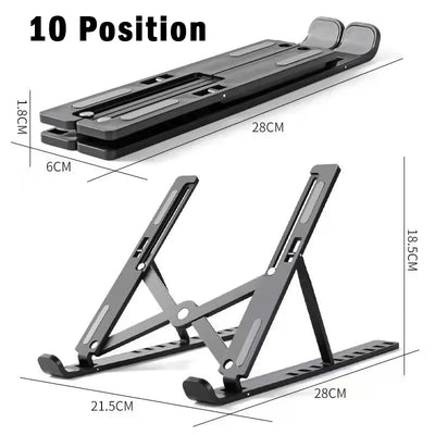 Foldable Laptop Stand 10 Position Adjustable Portable Notebook Support Base Holder ABS Laptop Holder For Laptop Accessories