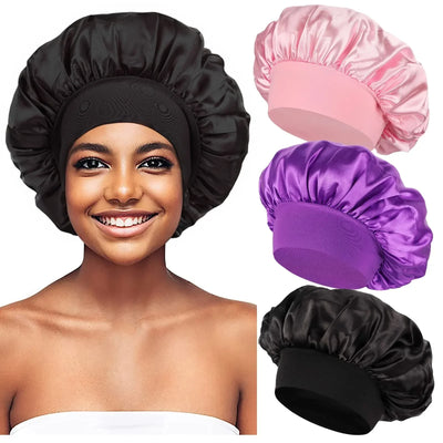 Satin Bonnet Hair Bonnet for Sleeping,Silk Bonnets for Black Women with Elastic Soft Band for Hair Care