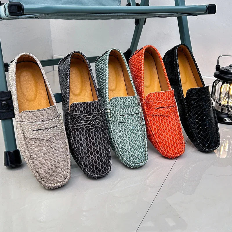 New Loafers Men Handmade Leather Dress Shoes Man Driving Flats Slip on Luxury Comfy Moccasins Black Party Shoes for Men