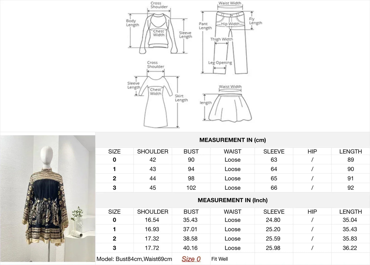 Print Long Sleeve Stand Collar Women Mini Dress Cotton Silk 2025 Autumn High Quality New Holiday Collection Black