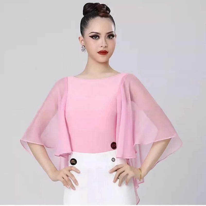 Pink Latin Dance Tops For Women