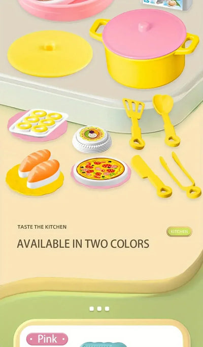 Mini Kitchen Counter Play Set DIY Simulated Cooking Food Tableware Play House Role Play Pretend Game Toy Gift Kid Boy Children