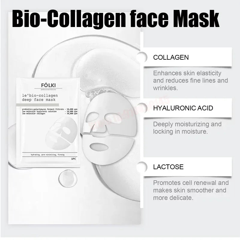 Bio Collagen Face Mask Shrink Pores Deep Hydrating Overnight Mask Moisturizing Refreshing Brightening Face Skin Care Korean