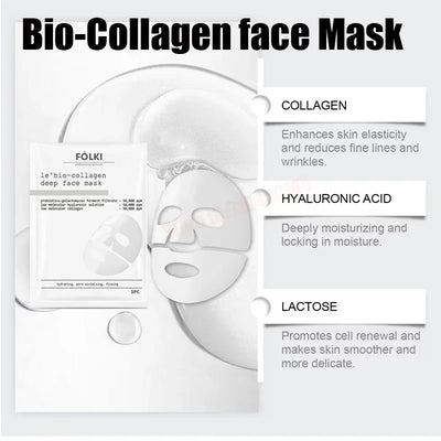 Bio Collagen Face Mask Shrink Pores Deep Hydrating Overnight Mask Moisturizing Refreshing Brightening Face Skin Care Korean