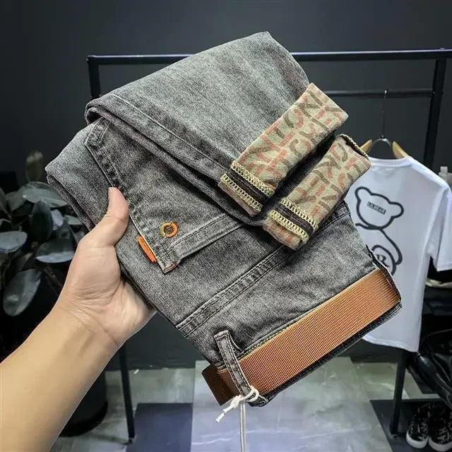 2024 New Arrivals Men's Jeans High-end Brand Embroidery China Casual Slim Boyfriend Pants Spring Autumn Jeans Black Luxury Pants