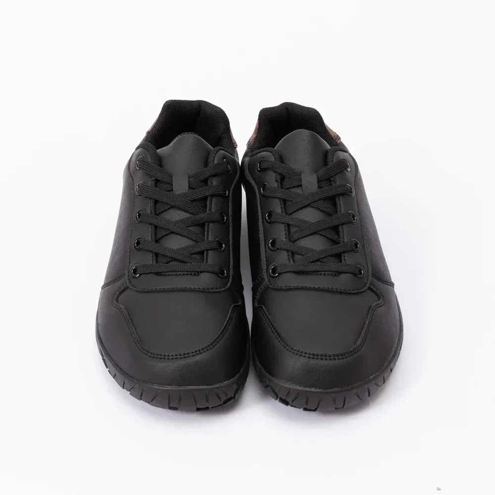 ZZFABER Leather Barefoot Shoes Soft Minimalist Sneakers for Women Men Casual Shoes Unisex Sneakers