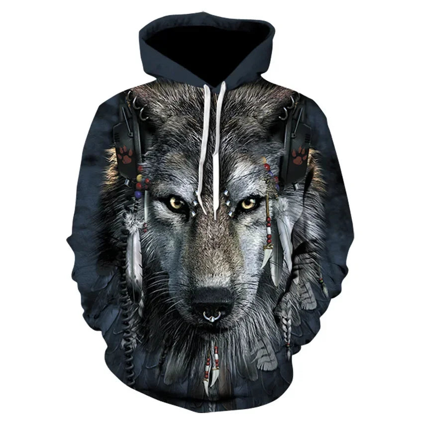 New 3D Printing The Wolf Fashion Men Women Tracksuits Crewneck  Hoodies Plus Size S-7XL Harajuku Four Seasons Casual