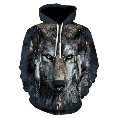 New 3D Printing The Wolf Fashion Men Women Tracksuits Crewneck  Hoodies Plus Size S-7XL Harajuku Four Seasons Casual