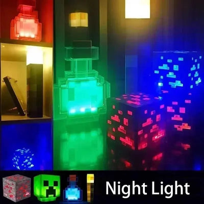 Kids Xmas Gift Table Lamp Living Room Bedroom Decor Brownstone Torch LED Lamp Potion Bottle Light USB Rechargeable Night Light