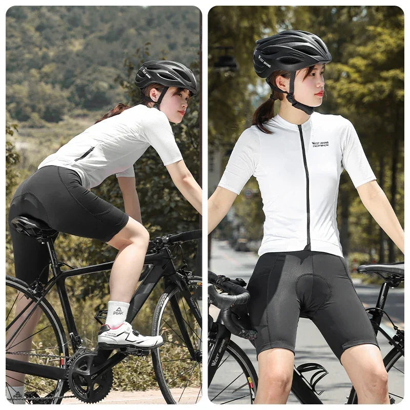 WEST BIKING Women's Cycling Shorts with 3D Shock Absorbing Cushion Breathable Quick Drying Underwear for Bicycle Motorcycle