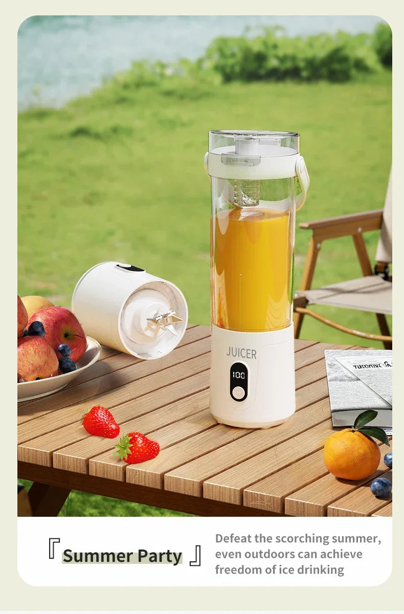 Portable Blender 600ML Electric USB Rechargeable Juicer for Smoothies Fruits Personal Mini Juicer for Travel Outdoor Fitness