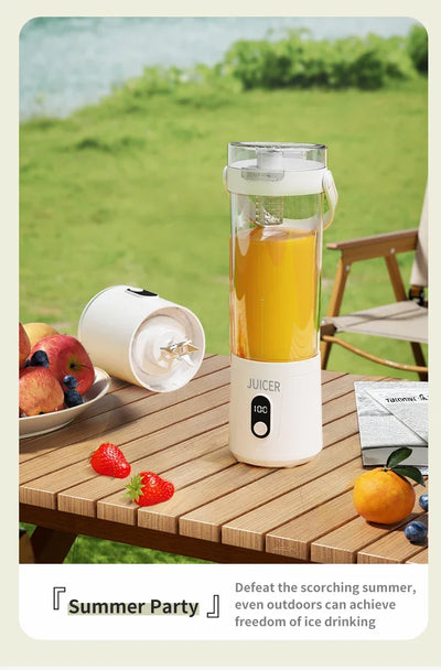 Portable Blender 600ML Electric USB Rechargeable Juicer for Smoothies Fruits Personal Mini Juicer for Travel Outdoor Fitness