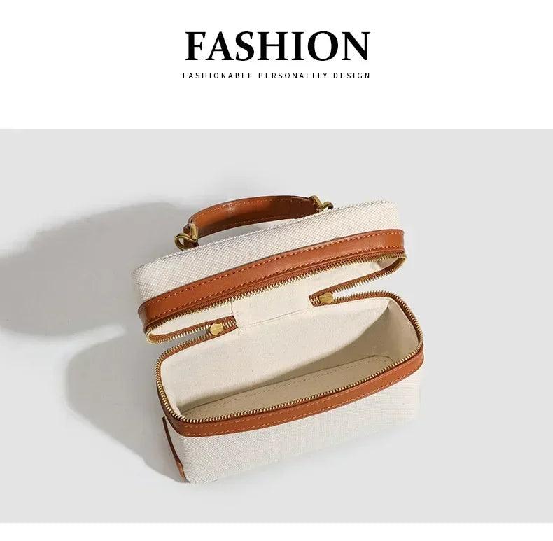 Fashion box women handbags designer thick canvas shoulder crossbody bags casual spring and summer small purses 2024