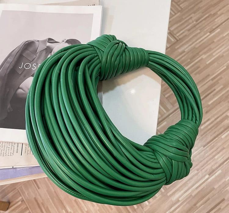 Handbags for women 2025 new in gold luxury designer brand handwoven noodle bags rope knotted pulled hobo silver evening