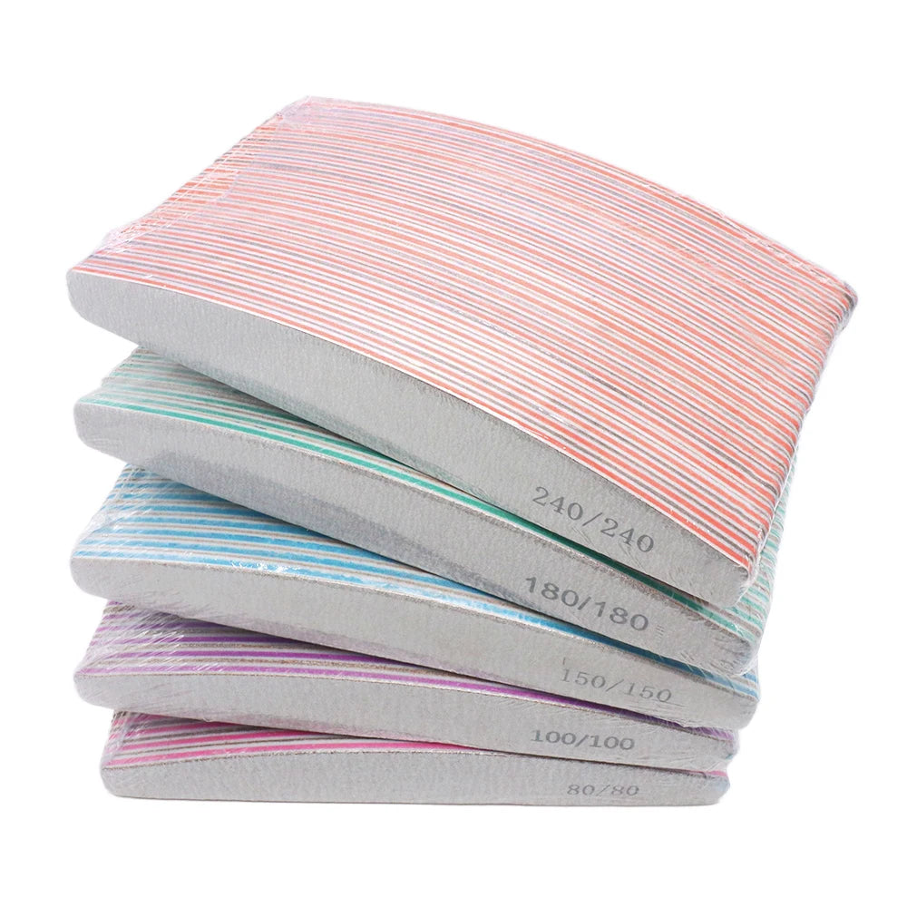 Nail File 80 to 240 Professional Tools Emery for Manicure Lime 240 Sandpaper Gel Polishing Files for Nails Buffers Set Polisher