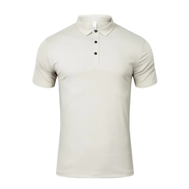 Summer Sports Polo T-shirts Men Solid Color Straining T-shirts Breathable Comfortable Short Sleeve