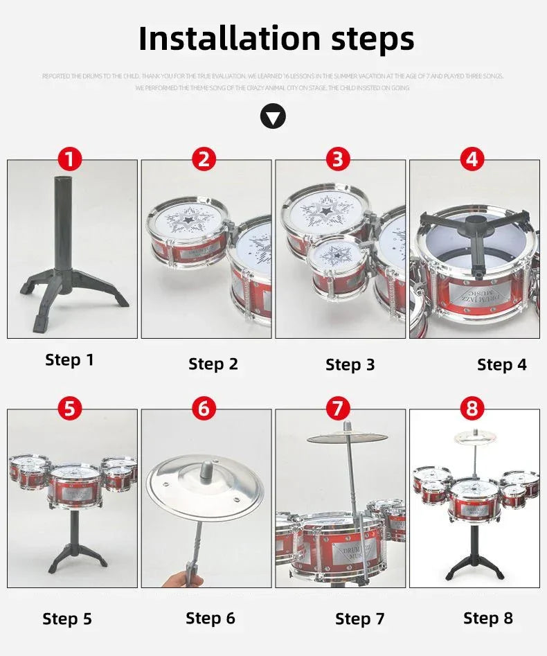 Drums, jazz drums, music enlightenment for children and babies, toys, imitation Musical Instruments, beginners practicing Musica