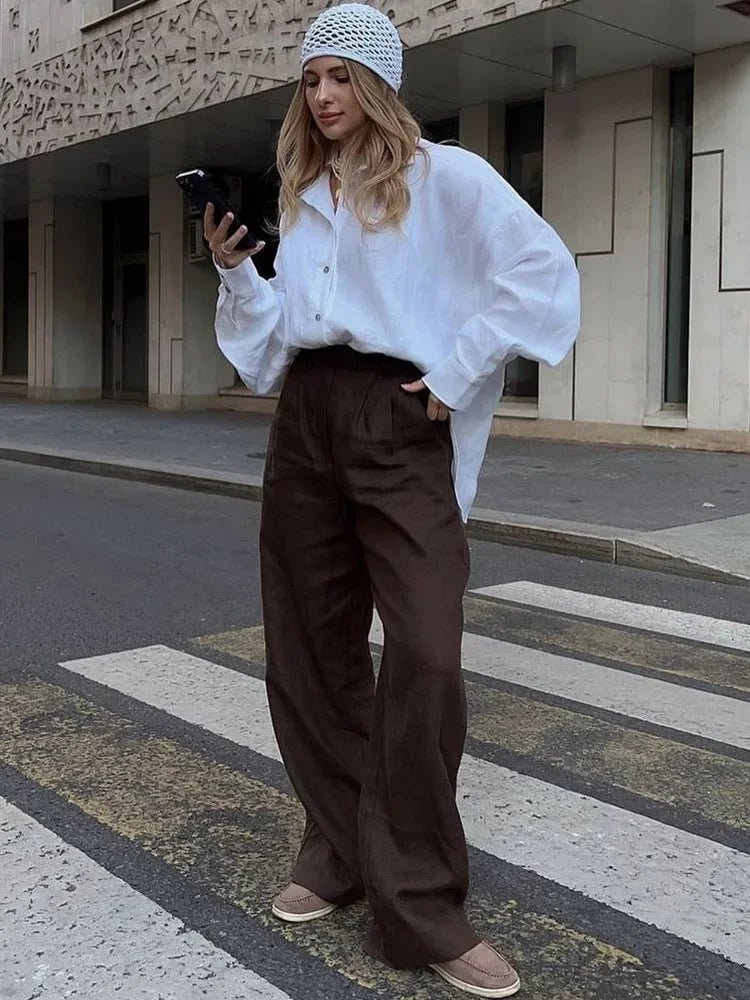 Fashion Loose Blouses Urban Women's Linen Top