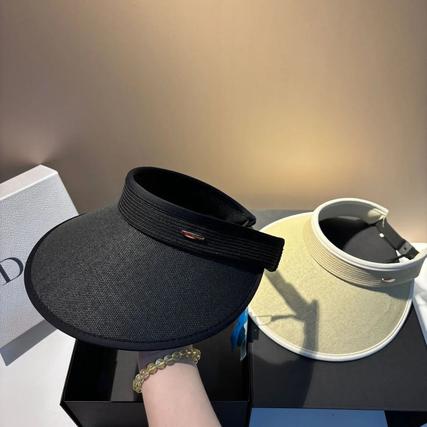 Luxury Panama Sunscreen Sun Hats for Women Big Brim Straw Hat UV Protection Adjustable Sports Summer Tennis Golf Empty Top Hat