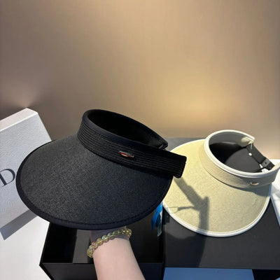 Luxury Panama Sunscreen Sun Hats for Women Big Brim Straw Hat UV Protection Adjustable Sports Summer Tennis Golf Empty Top Hat