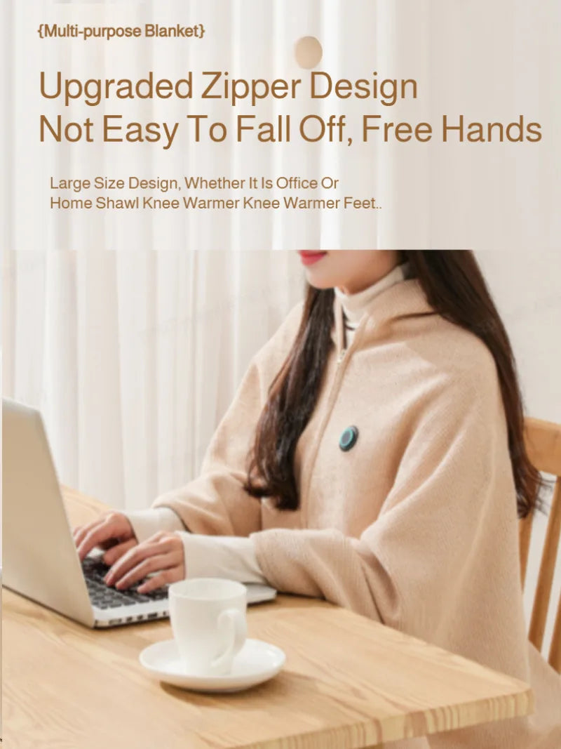 Electric Blanket Heated Shawl USB Warming Blanket Portable Washable Graphene Heating Blanket for Winter