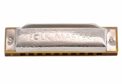[12 Keys] Suzuki Diatonic Harmonica 1072 New Silver FolkMaster Gaita Standard 10 Hole Diatonic Harmonica Beginner Blues Harp