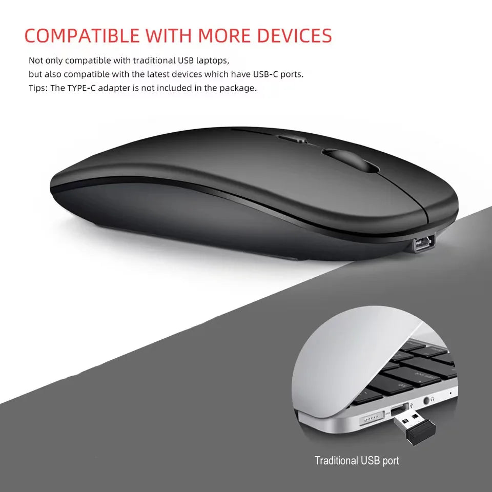 Rechargeable Wireless Mouse Gamer 2.4G USB Bluetooth-compatible Mouses For Laptop Pad Tablet Macbook Ergonomic Gaming Mouse