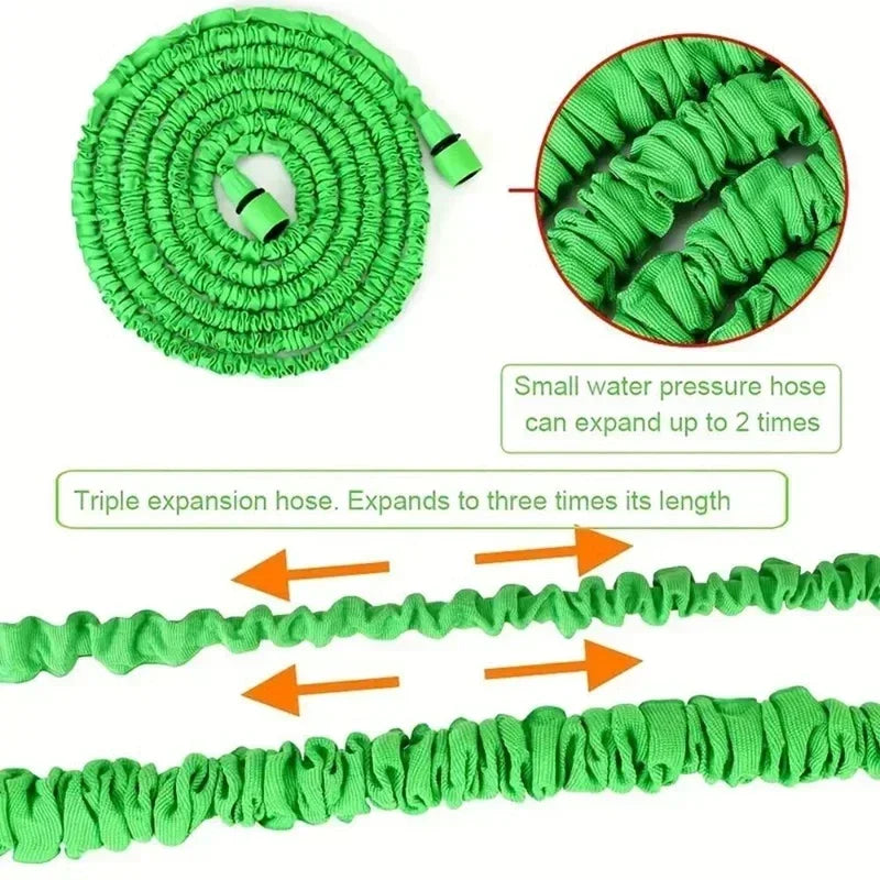 Extendable Garden Hose, High-Pressure Car Wash with 7 Spraying Functions, Home Garden Watering Hose for Multiple Uses，Water Gun