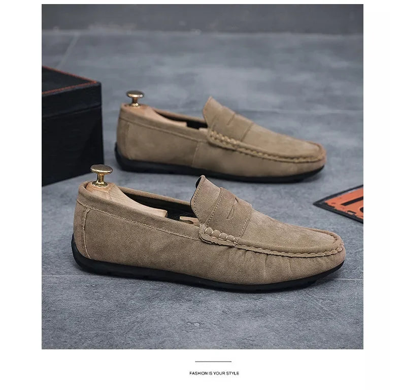 Men's Loafers, Lightweight and Breathable Casual Shoes, Mens Flat Driving Shoes, Soft Sole Slip-on Business Shoes, Moccasins