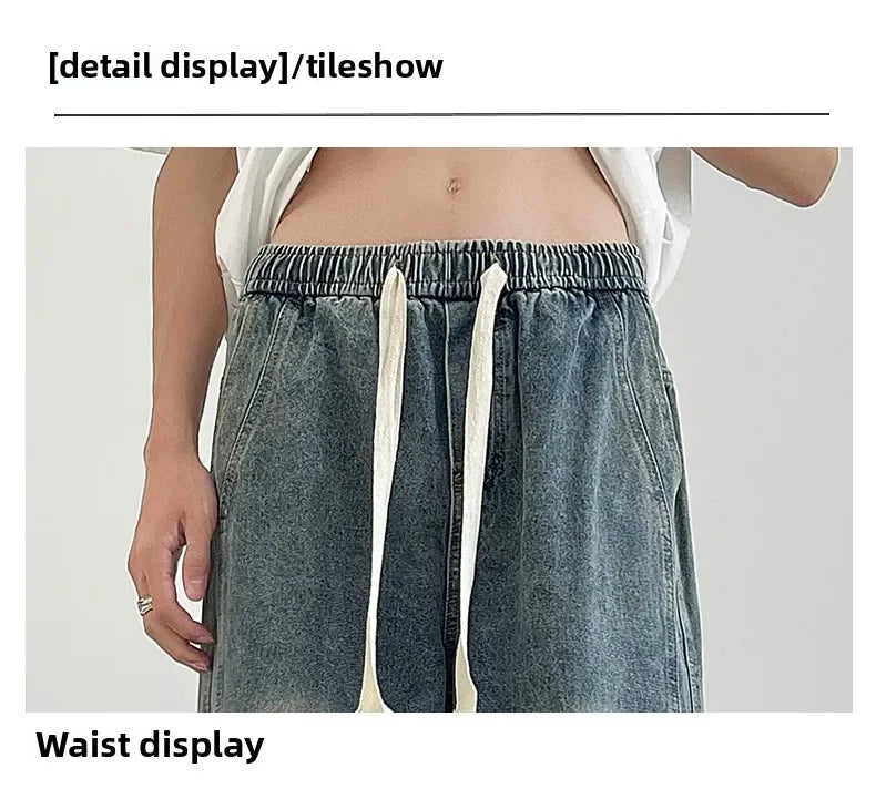 Men's denim pants American retro straight leg jeans loose and breathable suitable for daily casual street men's essential items