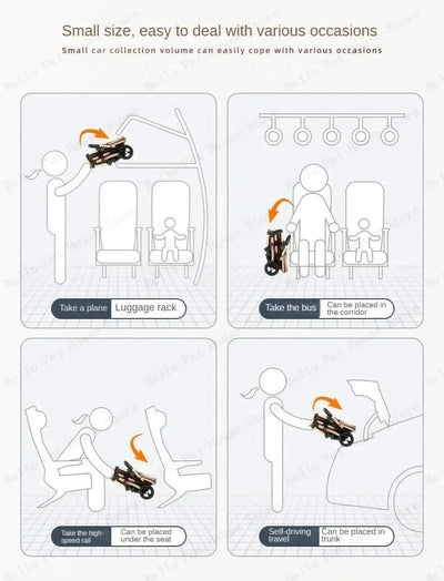 3-in-1 Twin Baby Stroller with Car Seat,portable Foldable Baby Stroller High View Newborn Baby Stroller Can Sit and Lie