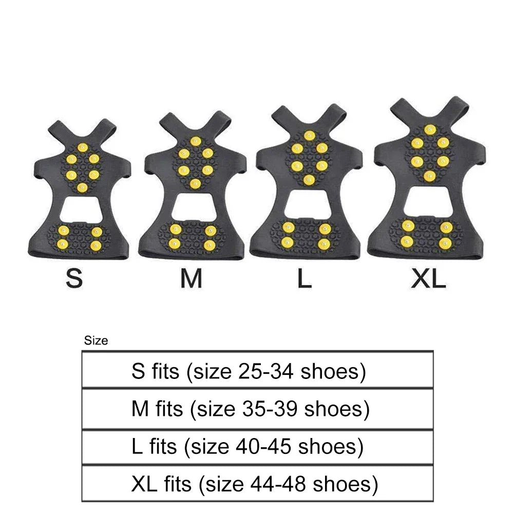 10 Teeth Mountaineering Cleats Anti-Slip Bundled Crampons Unisex Snow Claw Shoe Covers Walking Hiking Accessories