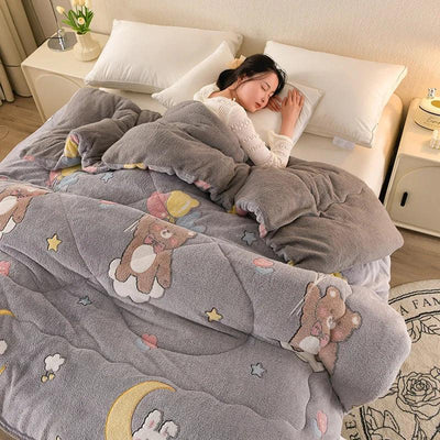 Super Warm Winter Blanket for Bed Spring Autumn Lamb Cashmere Weighted Thick Blankets Soft Comfortable Warmth Quilt Comforter