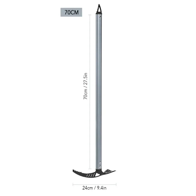 Outdoor Camping Ice Axe Aluminum Alloy Mountaineering Axe 70cm Durable and Lightweight Walking Pick for Camping Mountaineering