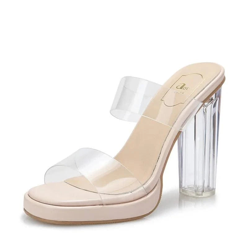 Women's Thick Crystal High Heels, Summer | Waterproof | Not Tired Feet | Slippers, Sandals, Women's Shoes