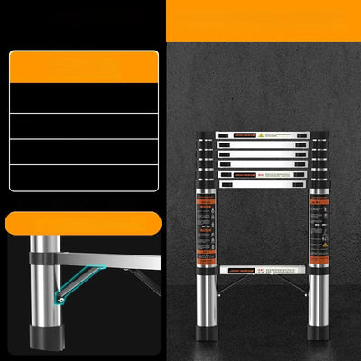 Folding Ladder Thickened Stainless Steel Telescopic Ladder Concealed Telescopic Folding Ladder StepOperation Folding Ladder
